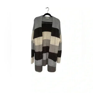 Knox Rose Striped Open Front Cardigan Sweater Plus Size 2X